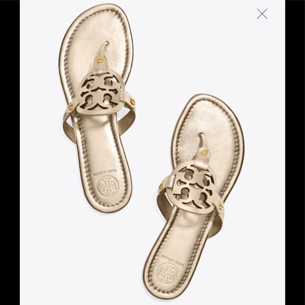 Tory Burch Miller Metallic Sandals! New!